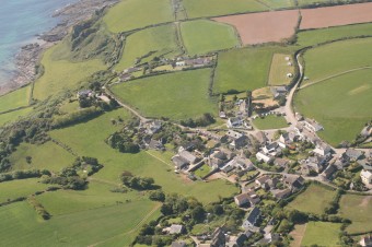 Showing the cottage to the right